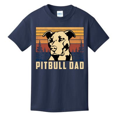 Pitbull Dad Dog Lovers Pitbull Father Vintage Gifts Kids T-Shirt