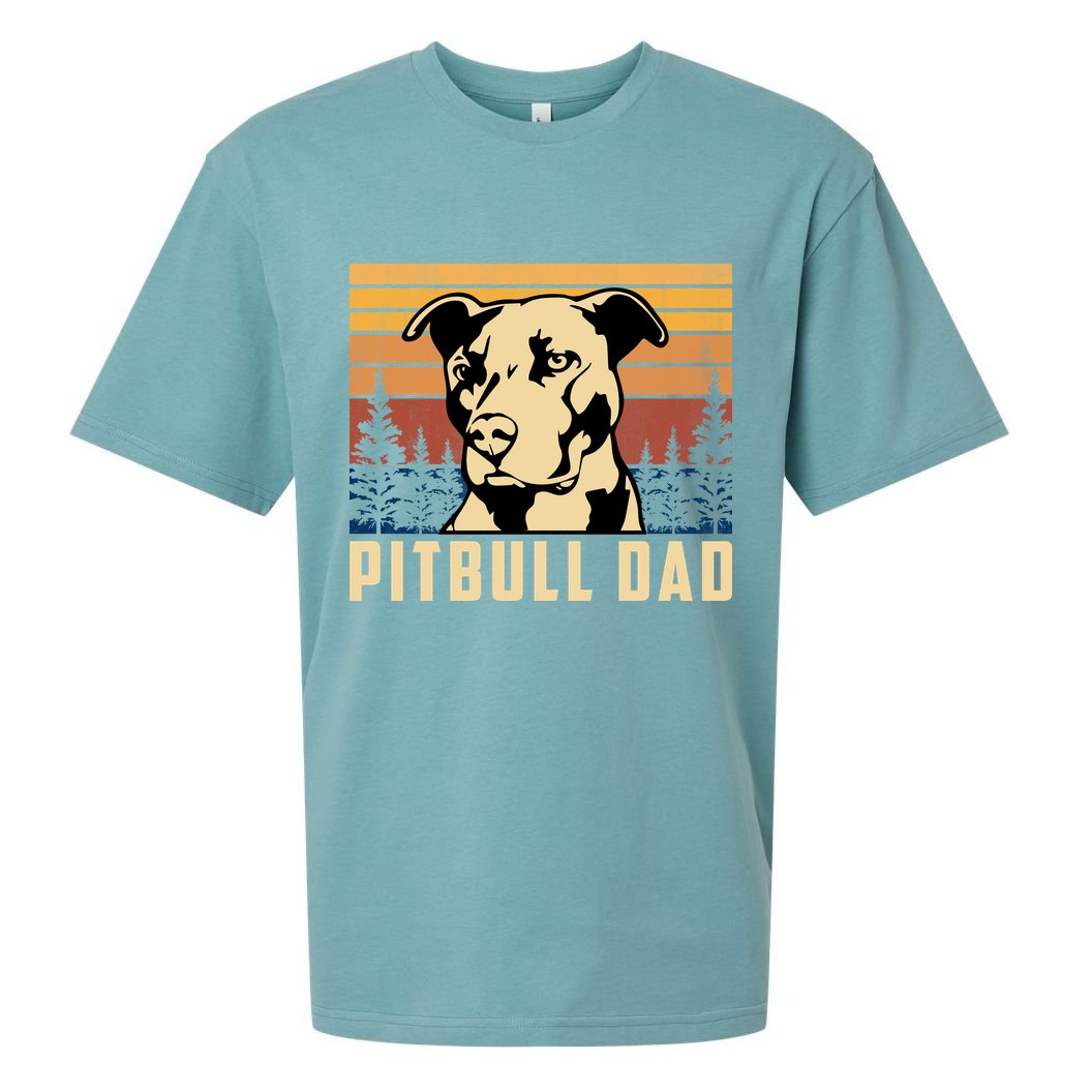 Pitbull Dad Dog Lovers Pitbull Father Vintage Gifts Sueded Cloud Jersey T-Shirt