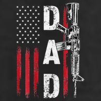 Proud Dad Daddy Gun Rights AR15 American Flag Father's Day 7 Panel Mesh Trucker Snapback Hat