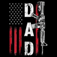 Proud Dad Daddy Gun Rights AR15 American Flag Father's Day Impact Tech Backpack