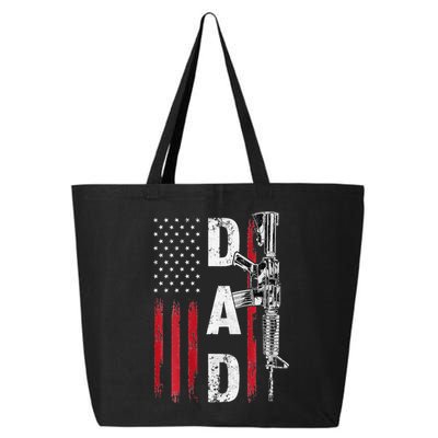 Proud Dad Daddy Gun Rights AR15 American Flag Father's Day 25L Jumbo Tote