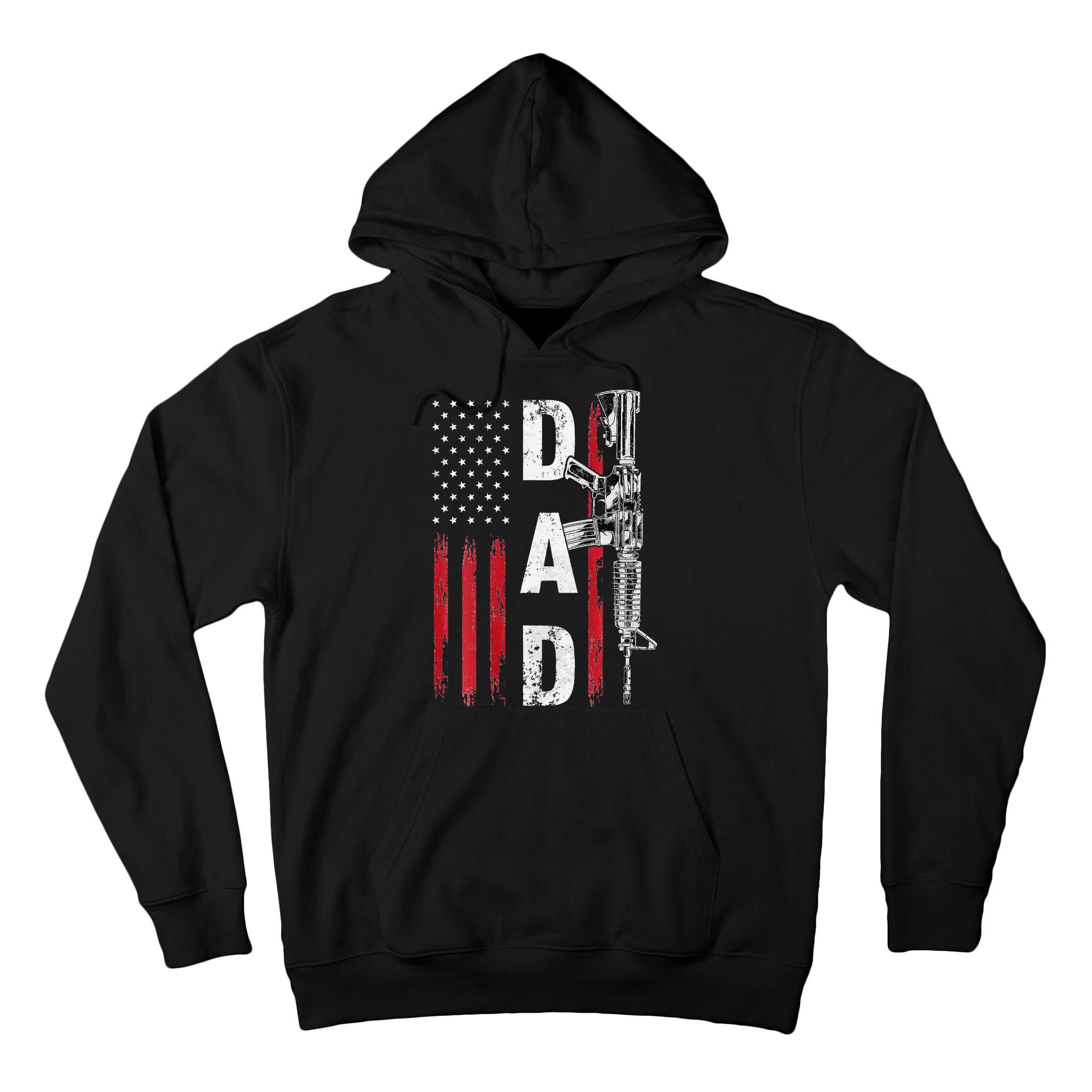 Proud Dad Daddy Gun Rights AR15 American Flag Father's Day Tall Hoodie