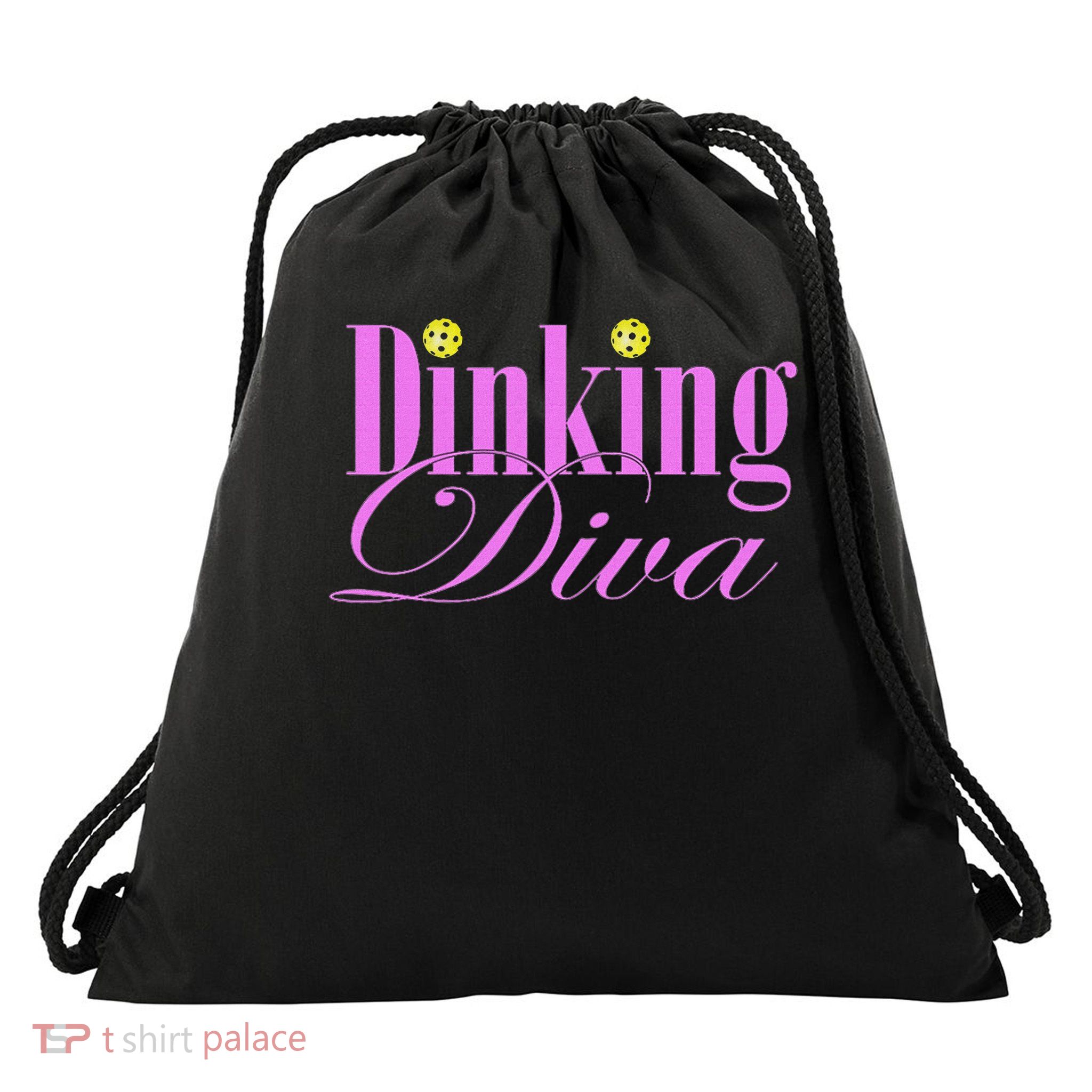Pickleball Dinking Diva Drawstring Bag
