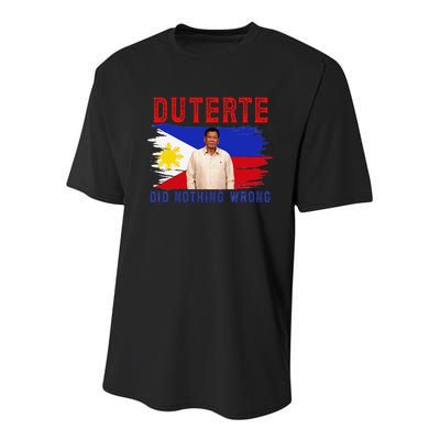 PRRD Duterte Did Nothing Wrong - Duterte Supporters Youth Performance Sprint T-Shirt