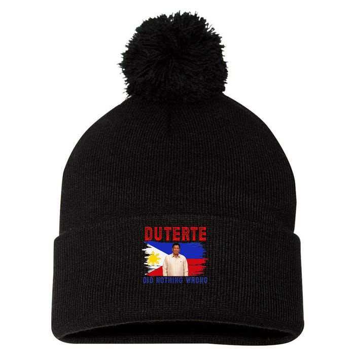 PRRD Duterte Did Nothing Wrong - Duterte Supporters Pom Pom 12in Knit Beanie