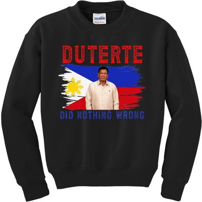 PRRD Duterte Did Nothing Wrong - Duterte Supporters Kids Sweatshirt