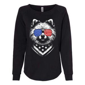 Pomeranian Dog Dad Patriotic 4th Of July American Us Flag Womens California Wash Sweatshirt