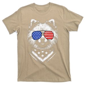 Pomeranian Dog Dad Patriotic 4th Of July American Us Flag T-Shirt