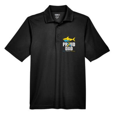 Proud Dad Down Syndrome Awareness Dad Shark Men's Origin Performance Pique Polo