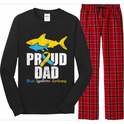 Proud Dad Down Syndrome Awareness Dad Shark Long Sleeve Pajama Set