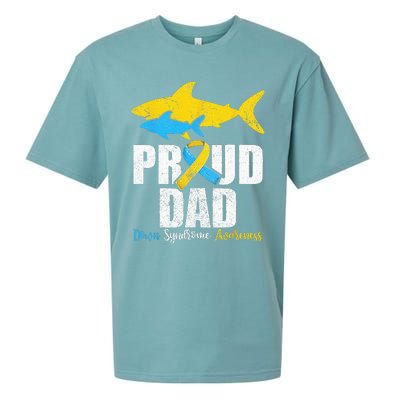 Proud Dad Down Syndrome Awareness Dad Shark Sueded Cloud Jersey T-Shirt