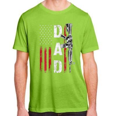 Proud Dad Daddy Gun Rights AR15 American Flag Fathers Day Adult ChromaSoft Performance T-Shirt