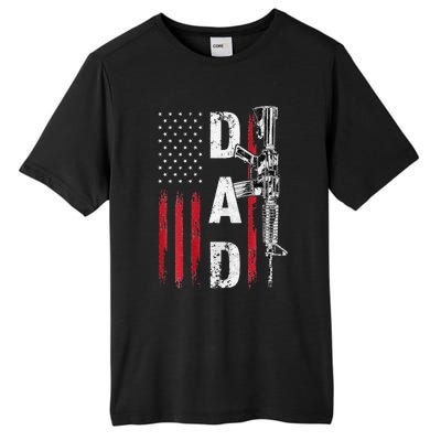 Proud Dad Daddy Gun Rights AR15 American Flag Fathers Day Tall Fusion ChromaSoft Performance T-Shirt