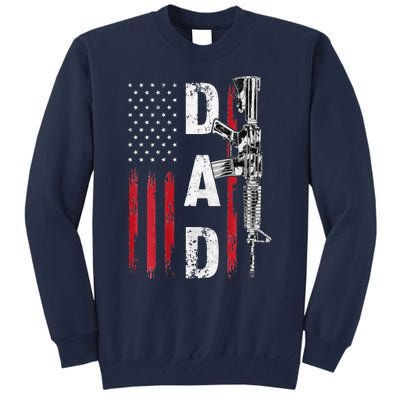 Proud Dad Daddy Gun Rights AR15 American Flag Fathers Day Tall Sweatshirt