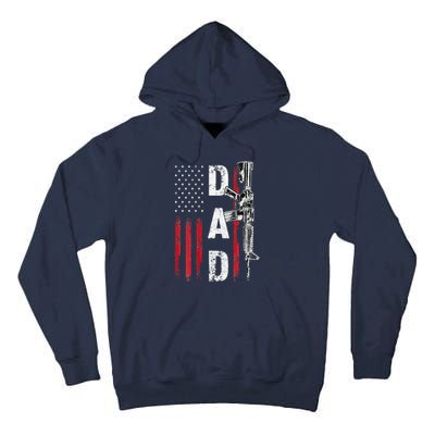 Proud Dad Daddy Gun Rights AR15 American Flag Fathers Day Tall Hoodie