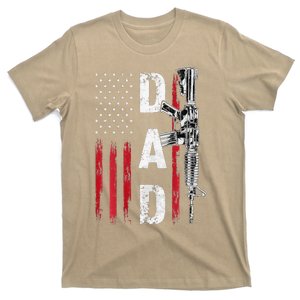 Proud Dad Daddy Gun Rights AR15 American Flag Fathers Day T-Shirt