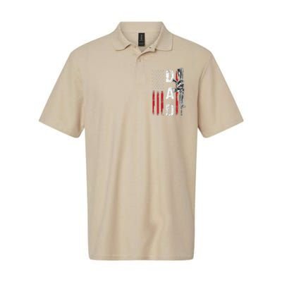 Proud Dad Daddy Gun Rights AR15 American Flag Fathers Day Softstyle Adult Sport Polo