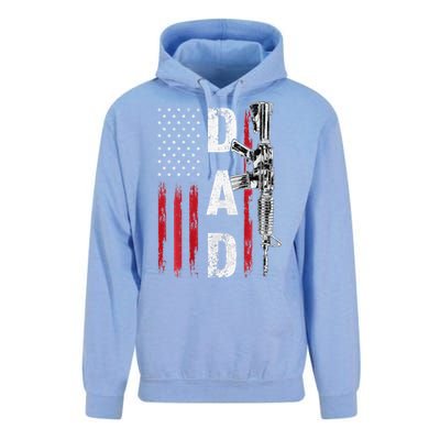 Proud Dad Daddy Gun Rights AR15 American Flag Fathers Day Unisex Surf Hoodie