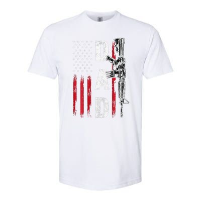 Proud Dad Daddy Gun Rights AR15 American Flag Fathers Day Softstyle CVC T-Shirt