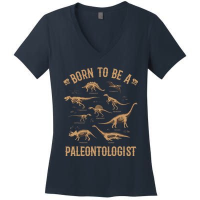 Paleontology Dino Dinosaurs Lover Paleontologist Gifts Women's V-Neck T-Shirt