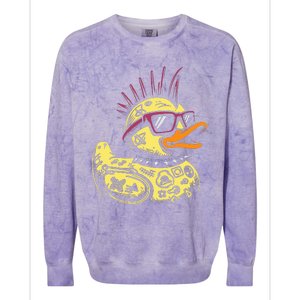 Punk Duck Duckling Punk Rocker Colorblast Crewneck Sweatshirt