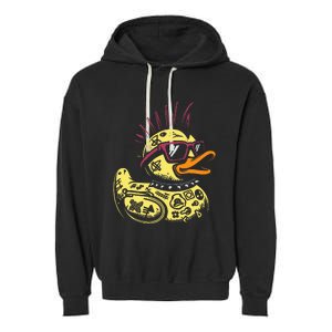 Punk Duck Duckling Punk Rocker Garment-Dyed Fleece Hoodie