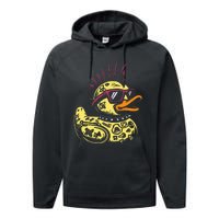 Punk Duck Duckling Punk Rocker Performance Fleece Hoodie