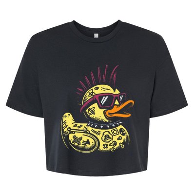 Punk Duck Duckling Punk Rocker Bella+Canvas Jersey Crop Tee