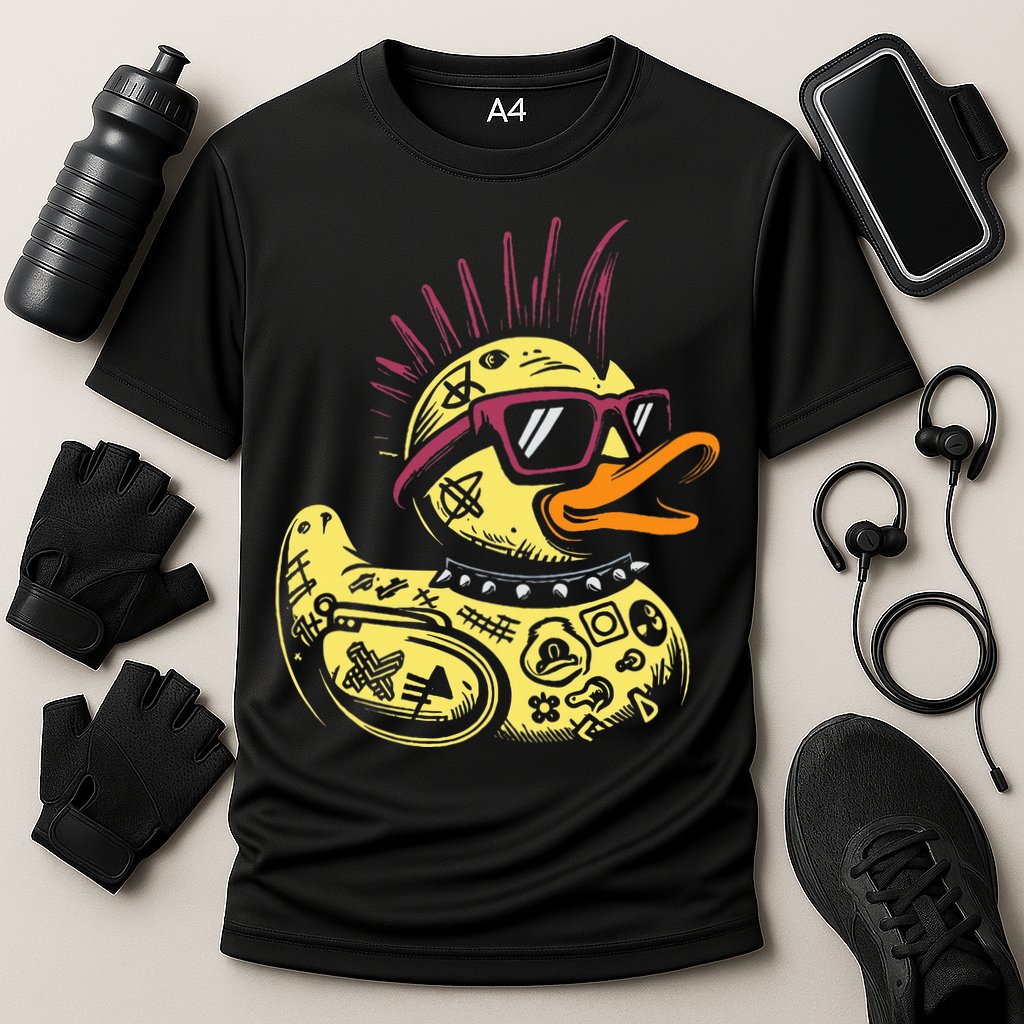 Punk Duck Duckling Punk Rocker Cooling Performance Crew T-Shirt
