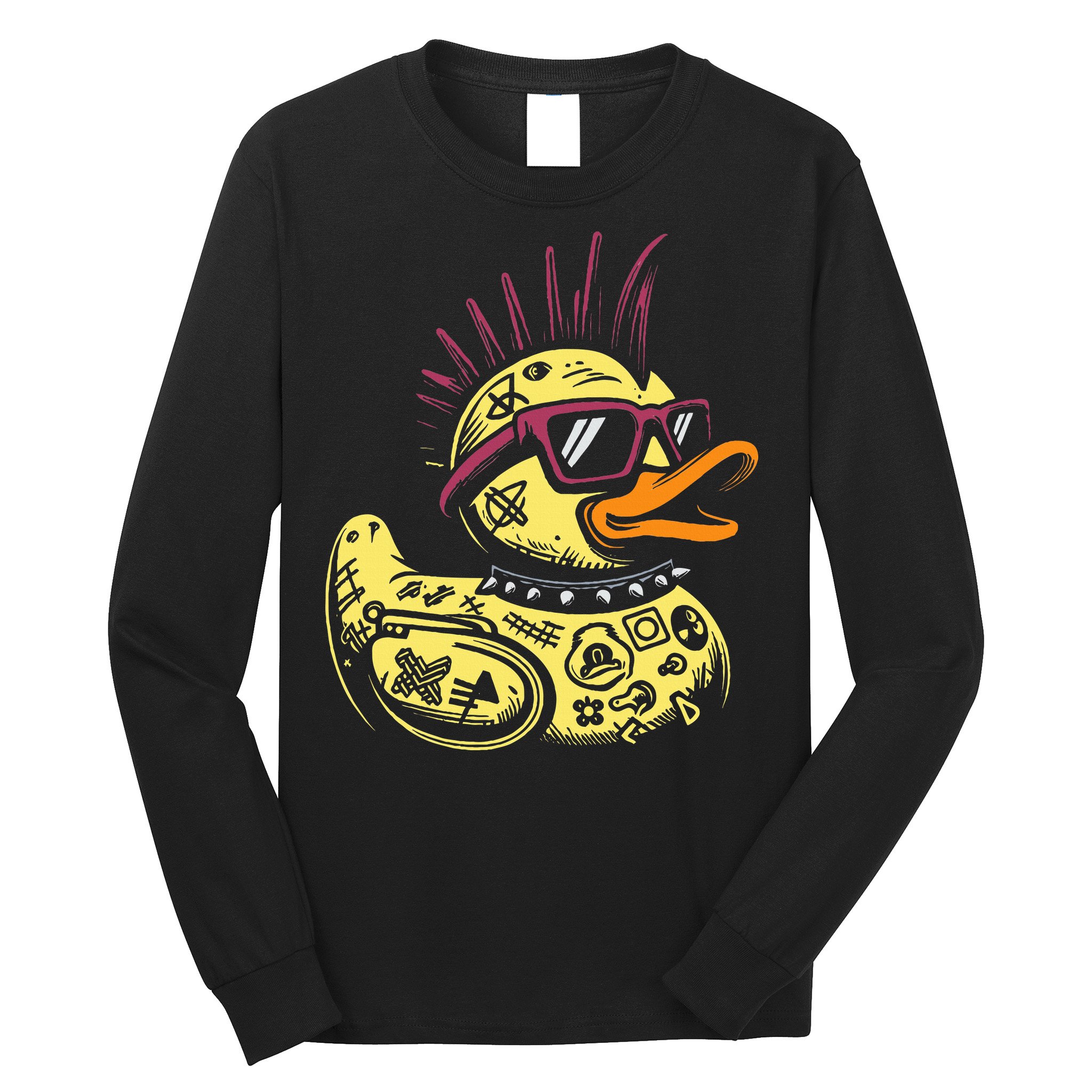Punk Duck Duckling Punk Rocker Long Sleeve Shirt