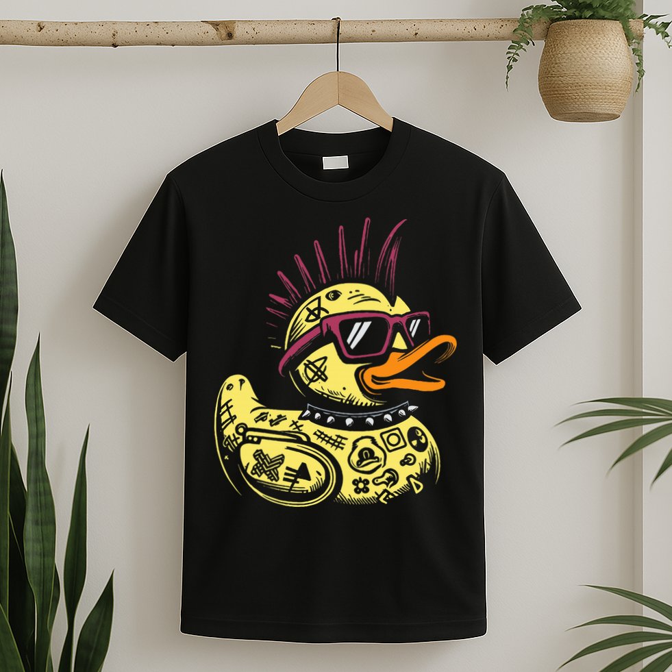 Punk Duck Duckling Punk Rocker T-Shirt