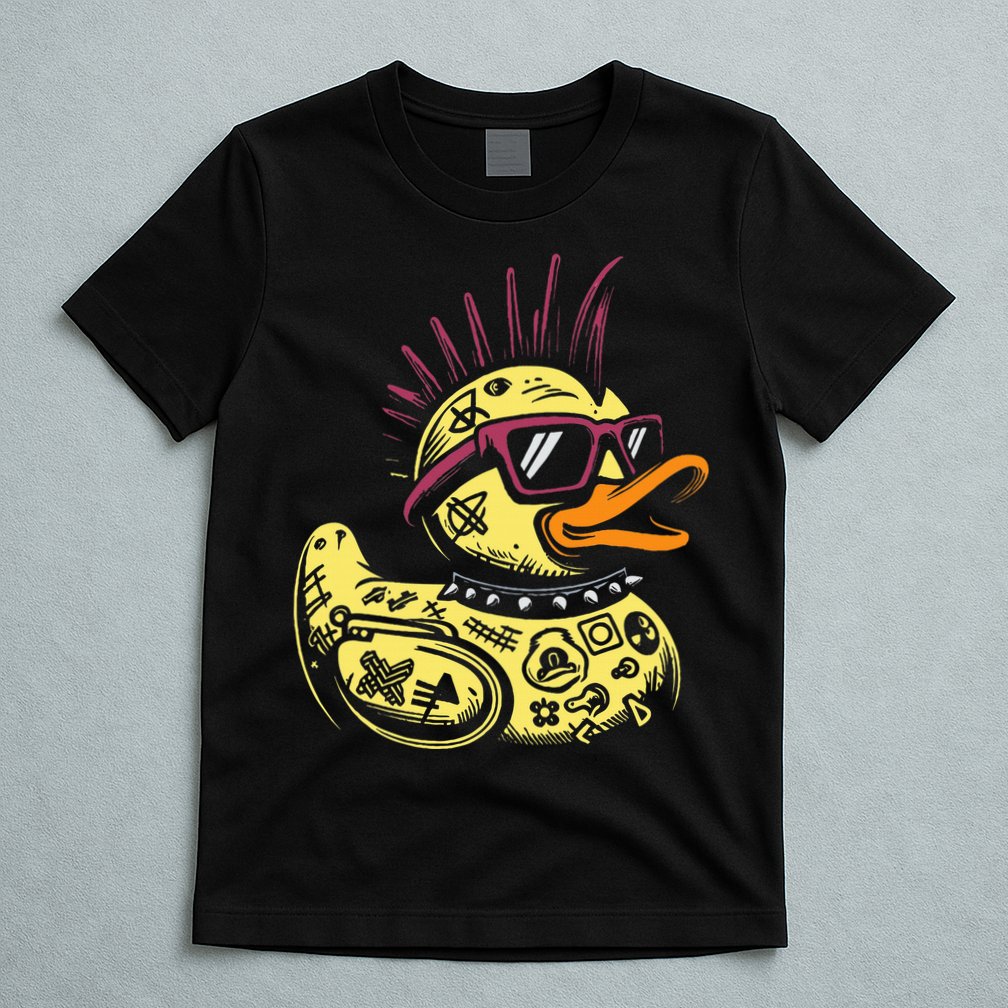 Punk Duck Duckling Punk Rocker T-Shirt