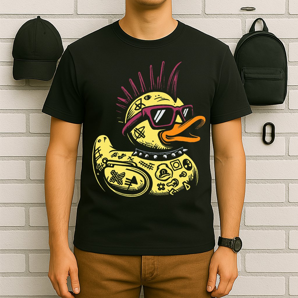 Punk Duck Duckling Punk Rocker T-Shirt