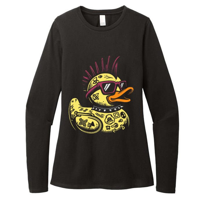 Punk Duck Duckling Punk Rocker Womens CVC Long Sleeve Shirt