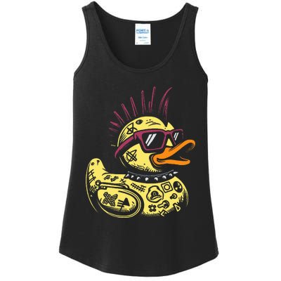 Punk Duck Duckling Punk Rocker Ladies Essential Tank