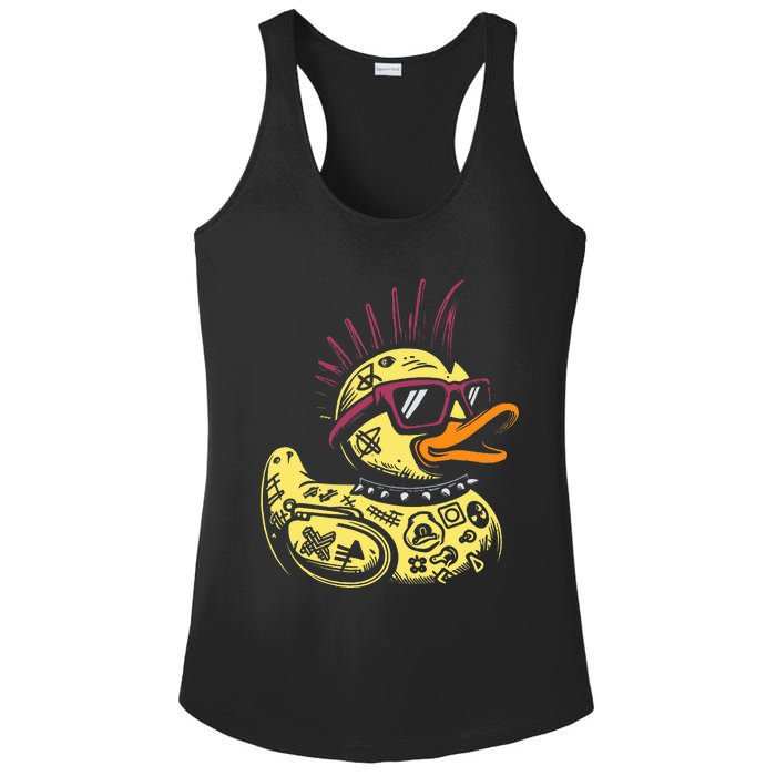 Punk Duck Duckling Punk Rocker Ladies PosiCharge Competitor Racerback Tank