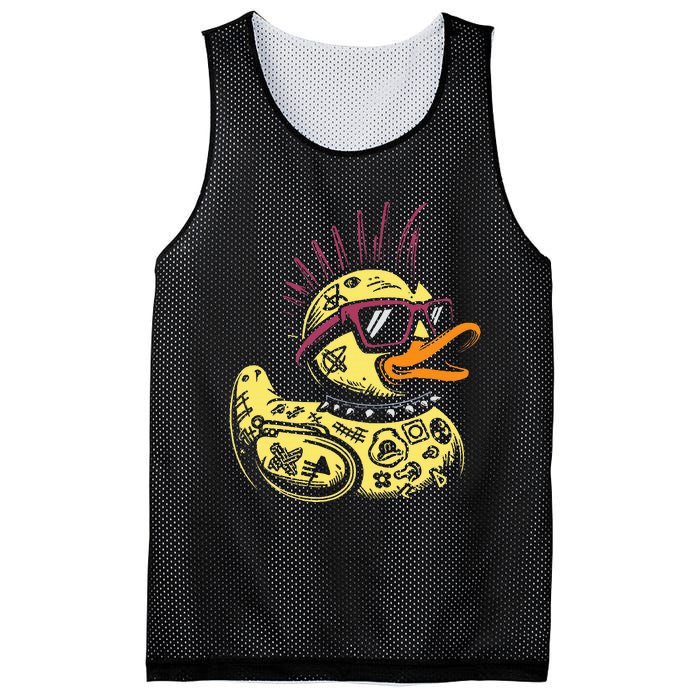 Punk Duck Duckling Punk Rocker Mesh Reversible Basketball Jersey Tank