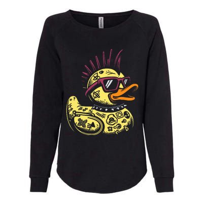 Punk Duck Duckling Punk Rocker Womens California Wash Sweatshirt