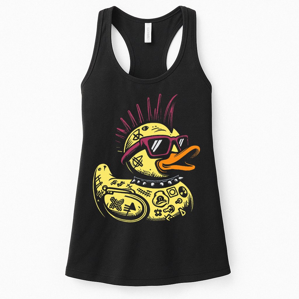 Punk Duck Duckling Punk Rocker Womens Tank Top