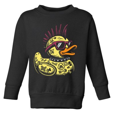 Punk Duck Duckling Punk Rocker Toddler Sweatshirt