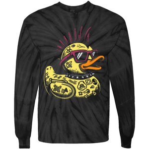 Punk Duck Duckling Punk Rocker Tie-Dye Long Sleeve Shirt