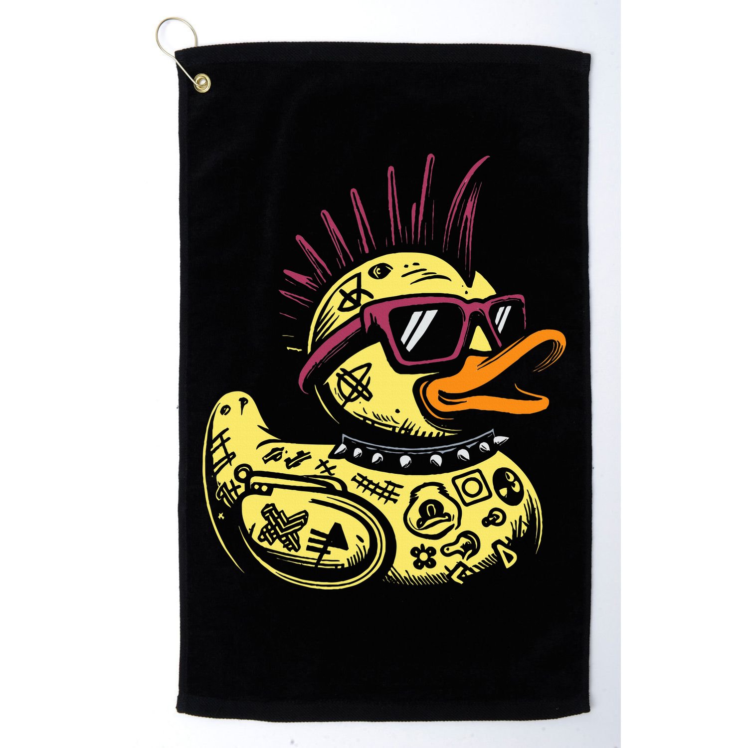 Punk Duck Duckling Punk Rocker Golf Towel
