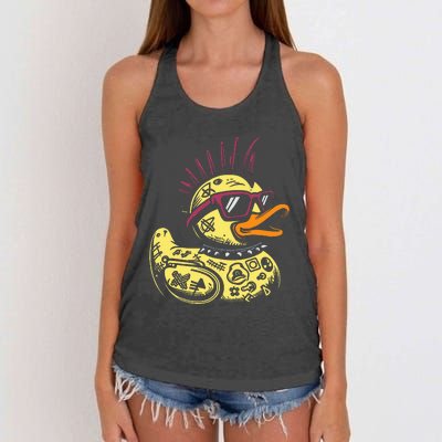 Punk Duck Duckling Punk Rocker Women's Knotted Racerback Tank