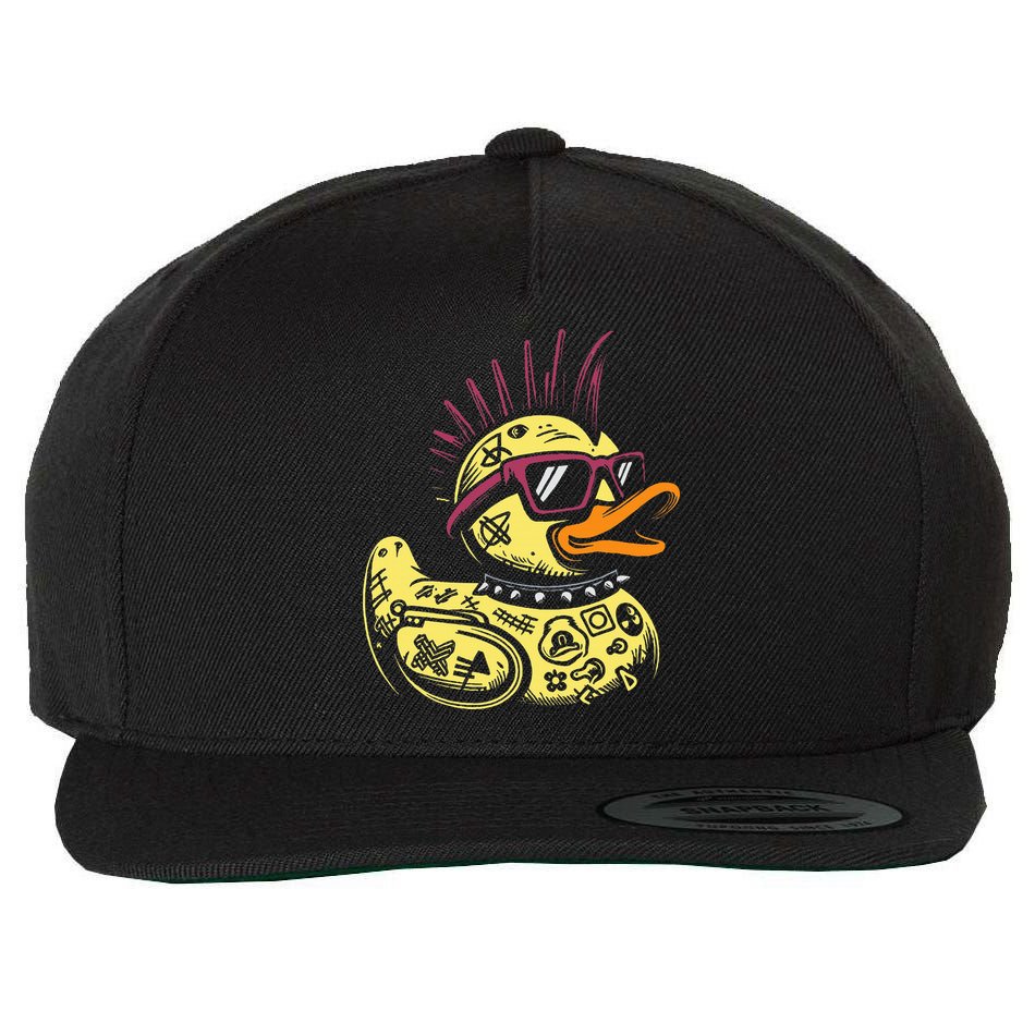 Punk Duck Duckling Punk Rocker Wool Snapback Cap
