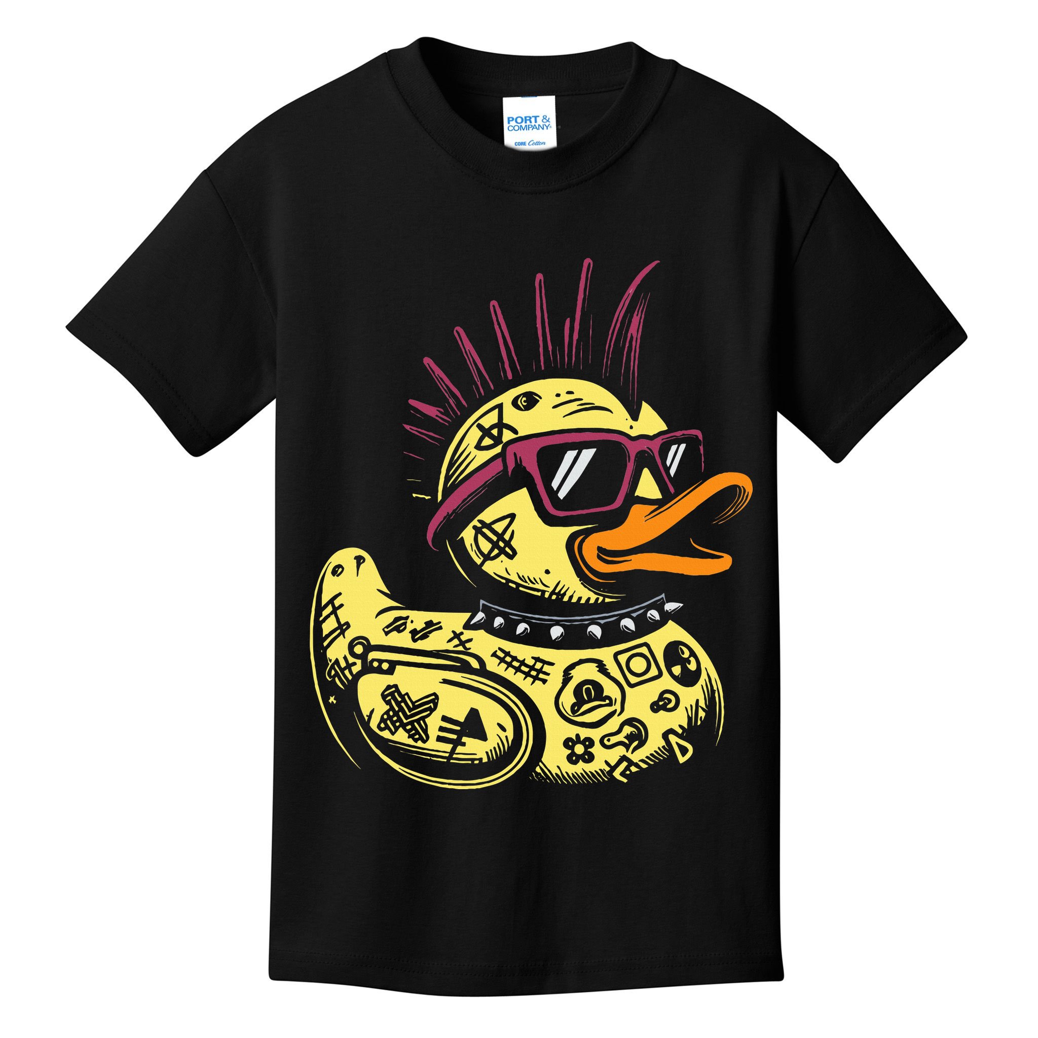 Punk Duck Duckling Punk Rocker Kids T-Shirt