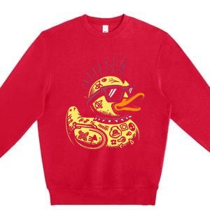 Punk Duck Duckling Punk Rocker Premium Crewneck Sweatshirt