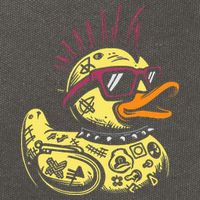 Punk Duck Duckling Punk Rocker Cotton Canvas Backpack