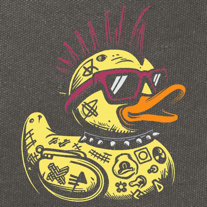 Punk Duck Duckling Punk Rocker Cotton Canvas Backpack