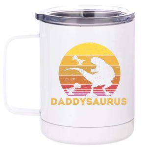 Papa Dinosaur Daddysaurus 2 Two Gift 12 oz Stainless Steel Tumbler Cup