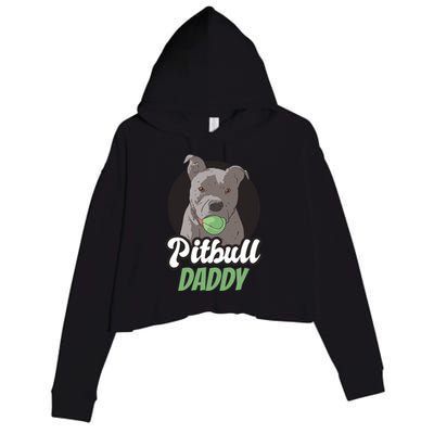 Pitbull Dog Dad For Fathersday Ll Father Gift Crop Fleece Hoodie